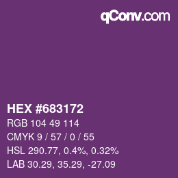 颜色代码: HEX #683172 | qconv.com