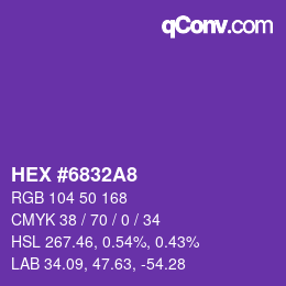 Color code: HEX #6832A8 | qconv.com