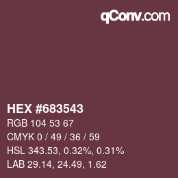 カラーコード: HEX #683543 | qconv.com