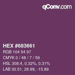 Code couleur: HEX #683661 | qconv.com