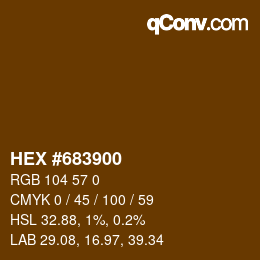 Color code: HEX #683900 | qconv.com