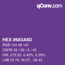 颜色代码: HEX #683A8D | qconv.com