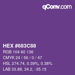 颜色代码: HEX #683C88 | qconv.com