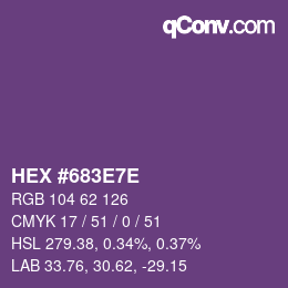 Color code: HEX #683E7E | qconv.com
