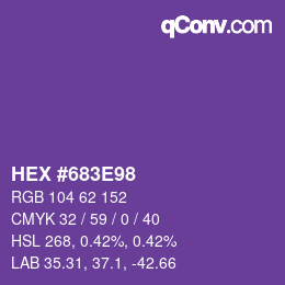 颜色代码: HEX #683E98 | qconv.com
