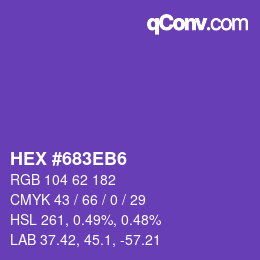 Color code: HEX #683EB6 | qconv.com