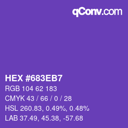Farbcode: HEX #683EB7 | qconv.com