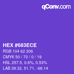 Color code: HEX #683ECE | qconv.com