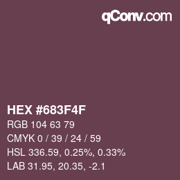 Color code: HEX #683F4F | qconv.com