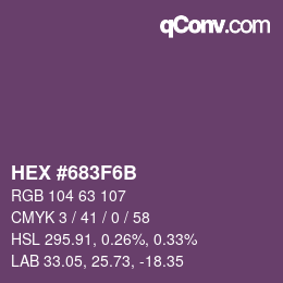 Código de color: HEX #683F6B | qconv.com