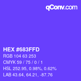 Farbcode: HEX #683FFD | qconv.com
