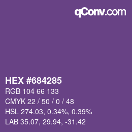 Código de color: HEX #684285 | qconv.com