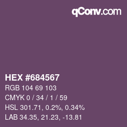 Farbcode: HEX #684567 | qconv.com