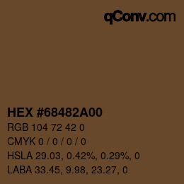 Color code: HEX #68482A00 | qconv.com