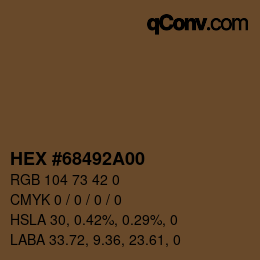 Color code: HEX #68492A00 | qconv.com