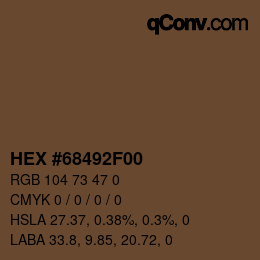 Color code: HEX #68492F00 | qconv.com