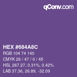 Color code: HEX #684A8C | qconv.com