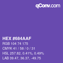 Color code: HEX #684AAF | qconv.com