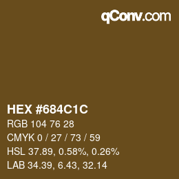 Color code: HEX #684C1C | qconv.com