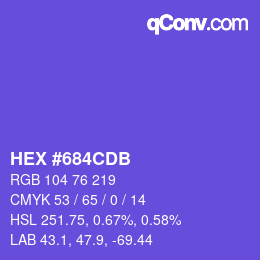 Color code: HEX #684CDB | qconv.com