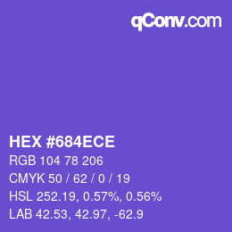 Color code: HEX #684ECE | qconv.com