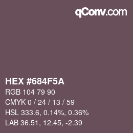 Code couleur: HEX #684F5A | qconv.com