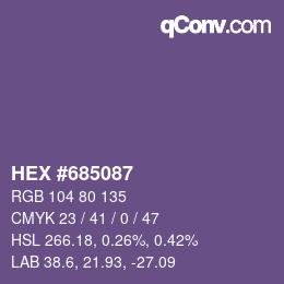 颜色代码: HEX #685087 | qconv.com