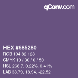 Color code: HEX #685280 | qconv.com