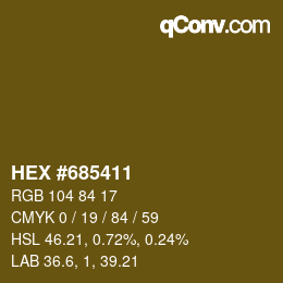 Color code: HEX #685411 | qconv.com