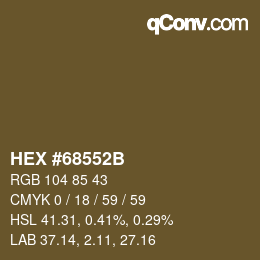 Code couleur: HEX #68552B | qconv.com