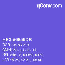 Color code: HEX #6856DB | qconv.com
