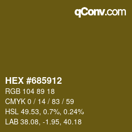 カラーコード: HEX #685912 | qconv.com