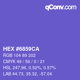 Color code: HEX #6859CA | qconv.com