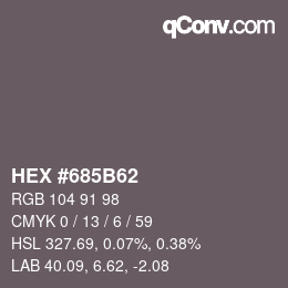 颜色代码: HEX #685B62 | qconv.com
