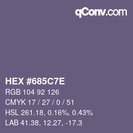 Color code: HEX #685C7E | qconv.com