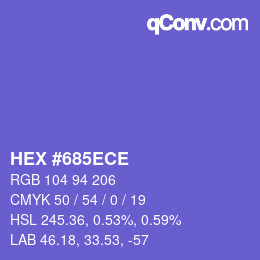 Color code: HEX #685ECE | qconv.com
