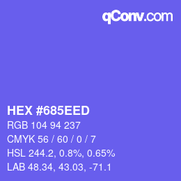Color code: HEX #685EED | qconv.com