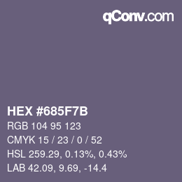 カラーコード: HEX #685F7B | qconv.com