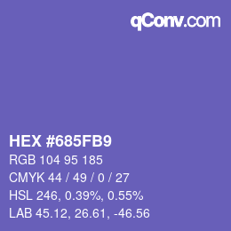 カラーコード: HEX #685FB9 | qconv.com