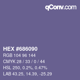 Código de color: HEX #686090 | qconv.com
