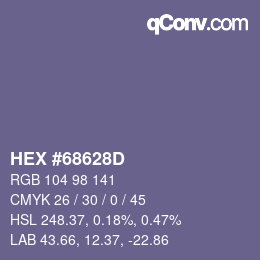 Color code: HEX #68628D | qconv.com