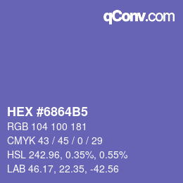颜色代码: HEX #6864B5 | qconv.com
