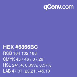 Color code: HEX #6866BC | qconv.com