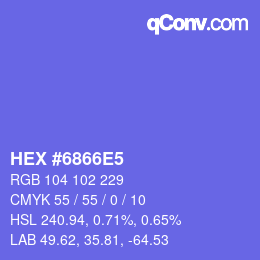 颜色代码: HEX #6866E5 | qconv.com