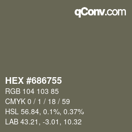 颜色代码: HEX #686755 | qconv.com
