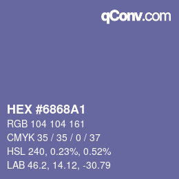 Farbcode: HEX #6868A1 | qconv.com
