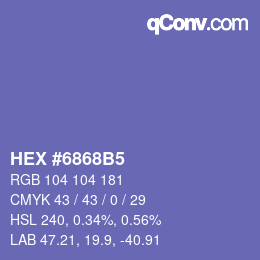 Código de color: HEX #6868B5 | qconv.com