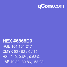 Color code: HEX #6868D9 | qconv.com