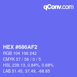 Color code: HEX #686AF2 | qconv.com
