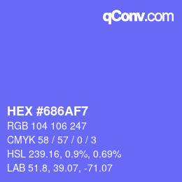 Color code: HEX #686AF7 | qconv.com